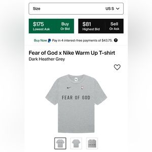 Fear of God Nike Warmup T-shirt NBA Logo